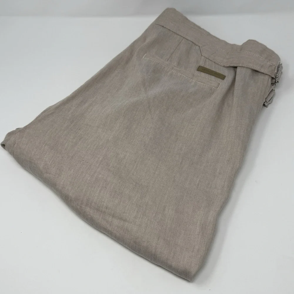 NWT Michael Kors Linen Blend Chino Shorts 38 Khaki Adjustable Waist $98